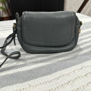J.Crew Signet Flap pebble leather crossbody purse